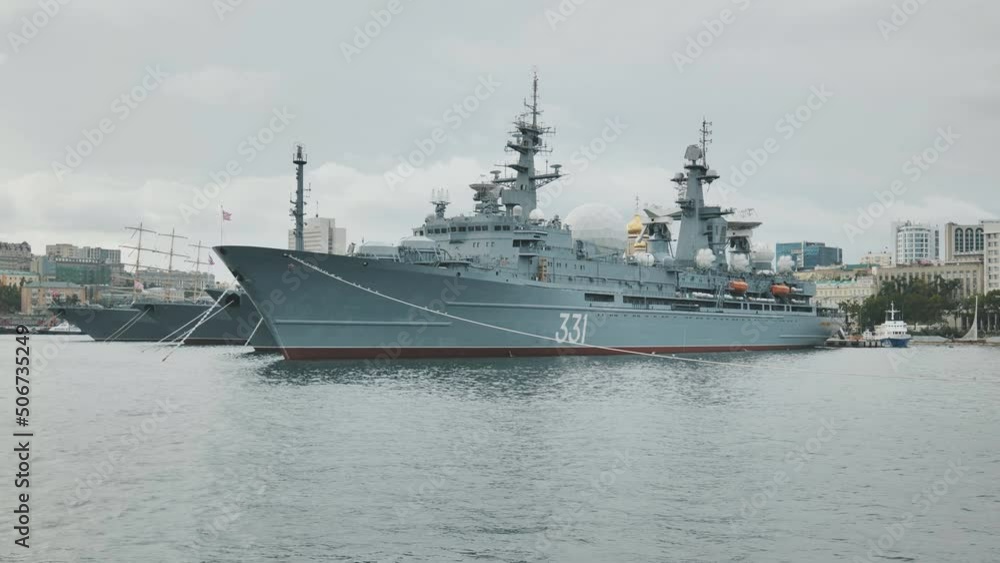 The warships of Vladivostok in the pier. The warships of Vladivostok in the pier.
