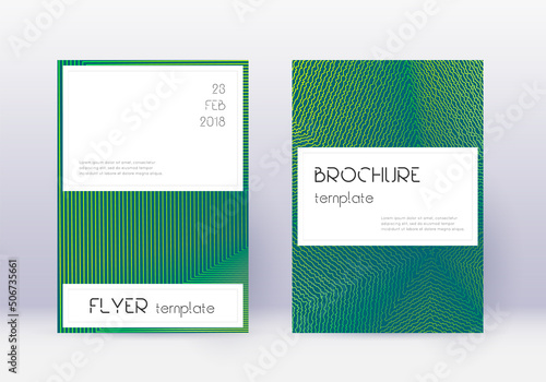 Stylish cover design template set. Green abstract