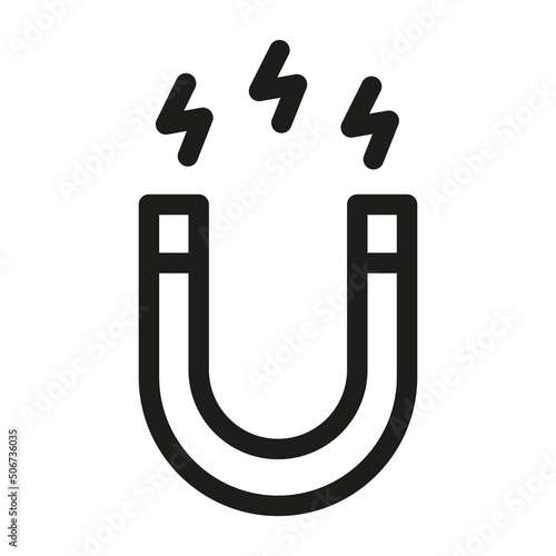 Magnet icon in outline style on white background.