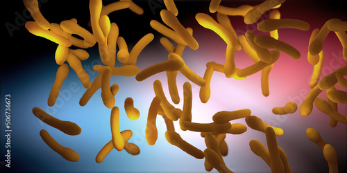 Clostridium botulism pathogens - 3d illustration photo