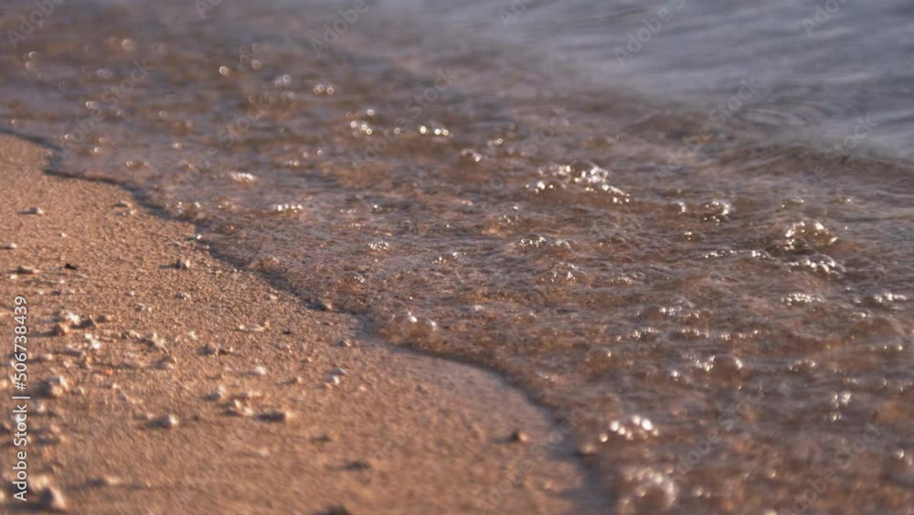 Super slow motion of serene ocean and sand. Filmed on a high-speed cinema camera, 1000 fps Super slow motion of serene ocean and sand. Filmed on a high-speed cinema camera, 1000 fps