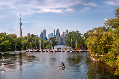 Photography Toronto, Ontario, Canada - 06 16 2018: Summertime view of the marina on Toronto