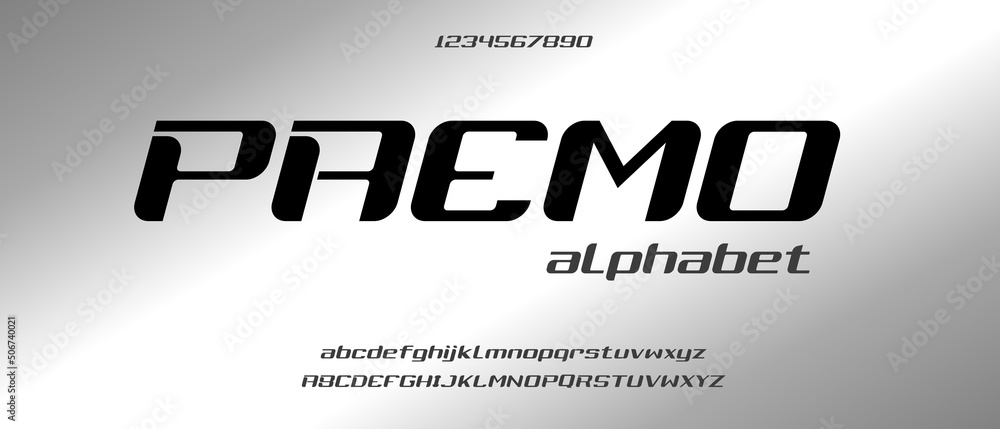 Paemo, modern creative alphabet with urban style template
