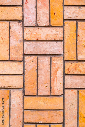 Red brick wall grunge textu...