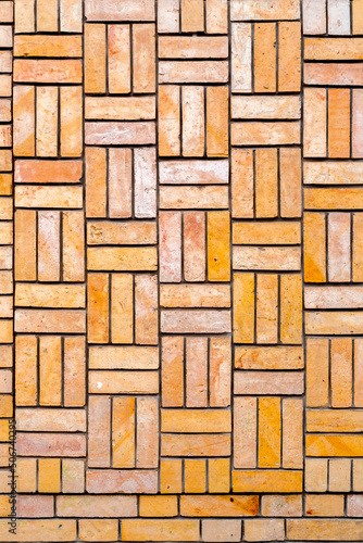 Red brick wall grunge textu...