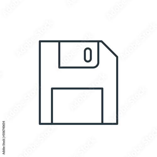 Floppy disk thin line icon