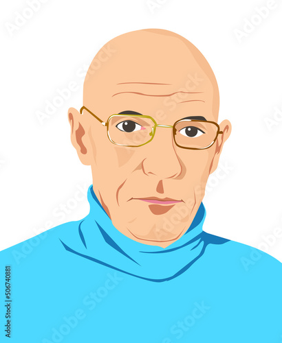 Caricatura em vetor do Filósofo francês Michel Foucault