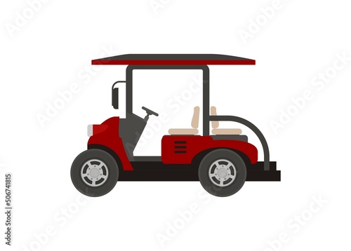 Golf car. Simple flat illustration