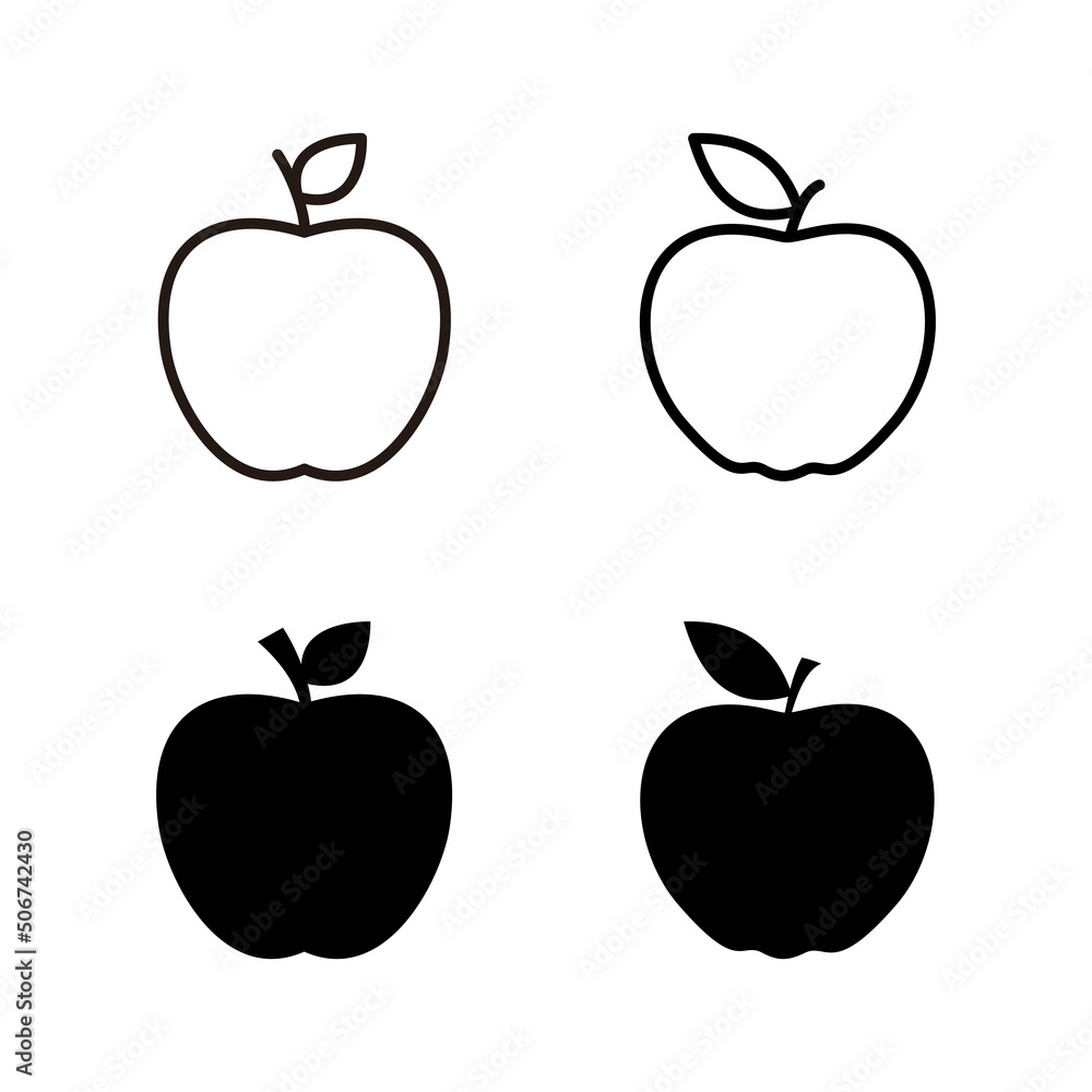 Apple icons vector. Apple sign and symbols for web design. Apple icons vector. Apple sign and symbols for web design.
