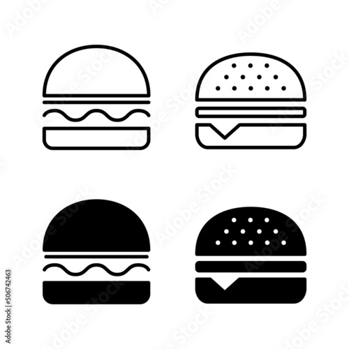 Burger icons vector. burger sign and symbol. hamburger