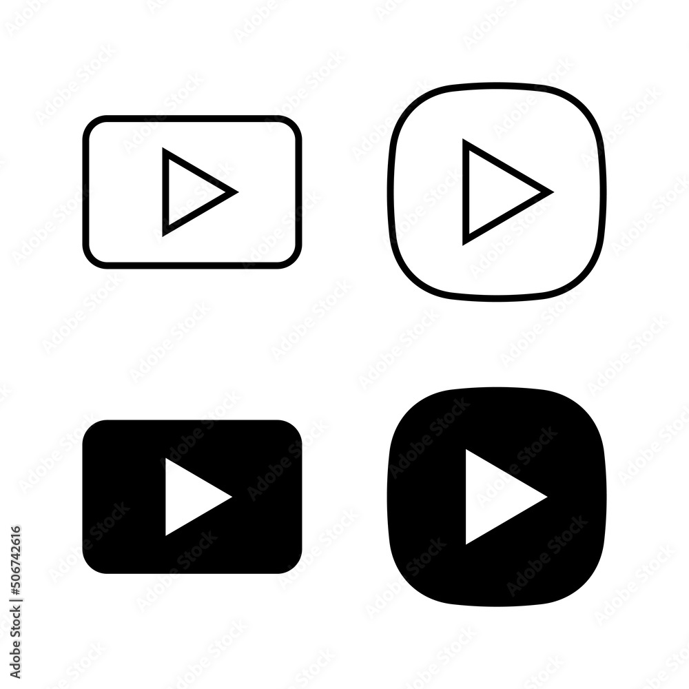 Play Icons vector. Play button sign and symbol Play Icons vector. Play button sign and symbol