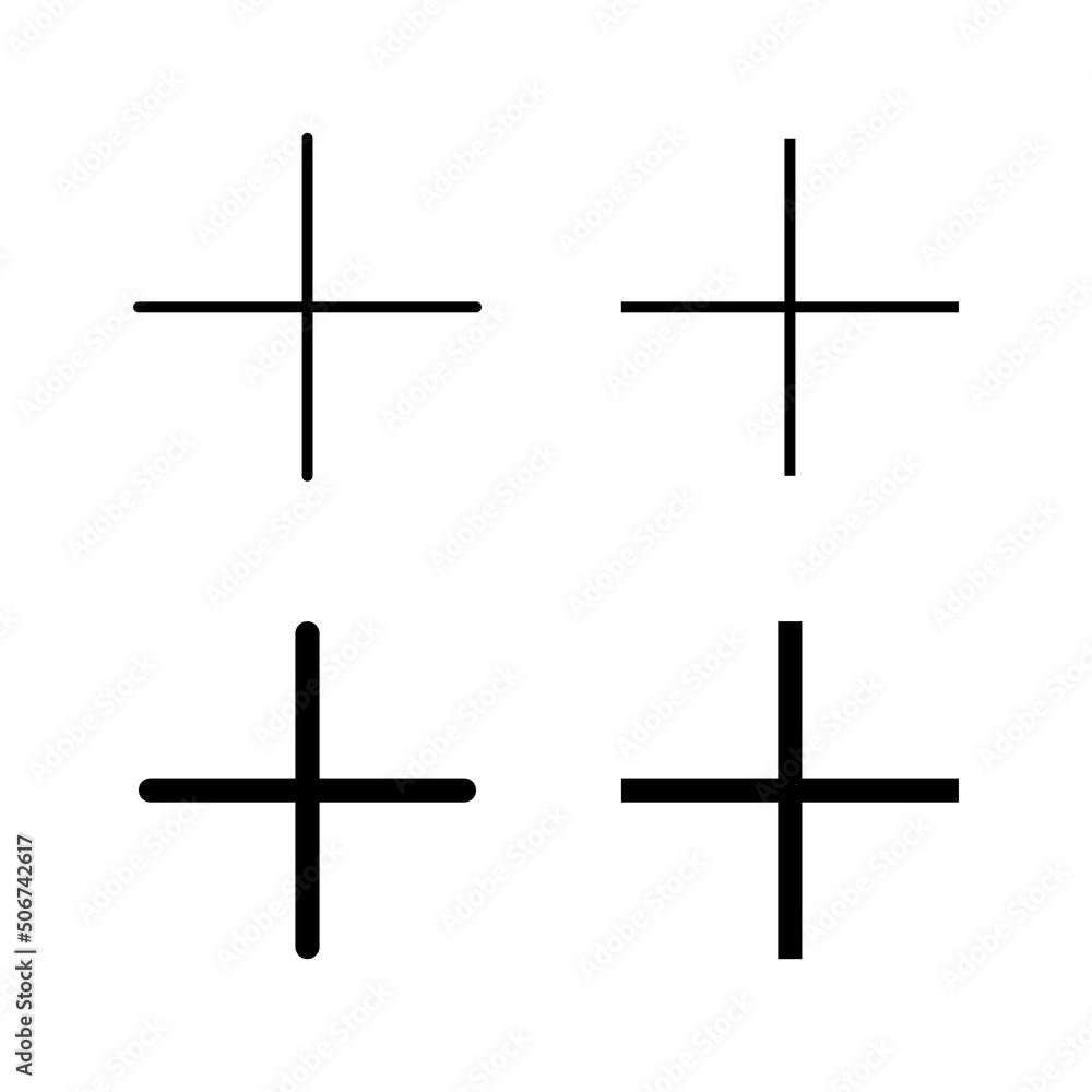 Plus Icons vector. Add plus sign and symbol Plus Icons vector. Add plus sign and symbol