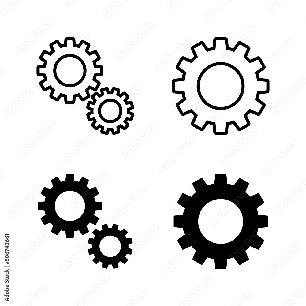 Setting Icons vector. Cog sign and symbol. Gear Sign Setting Icons vector. Cog sign and symbol. Gear Sign