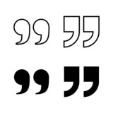 Quote icons vector. Quotation mark sign and symbol