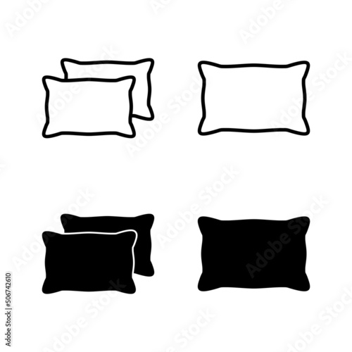 Pillow icons vector. Pillow sign and symbol. Comfortable fluffy pillow