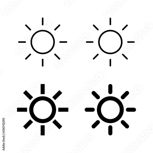 Sun icons vector. Brightness sign and symbol
