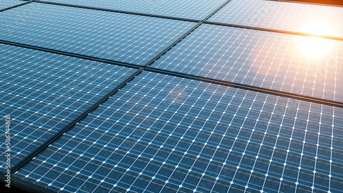 Obraz na płótnie illustration of a modern perovskite high performance solar cell module for high efficient photon recycling w salonie