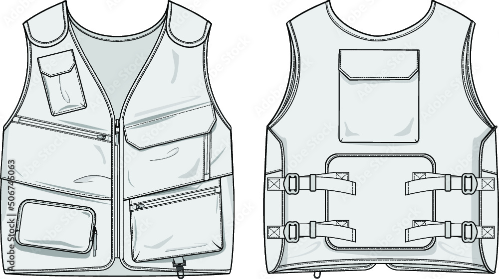 Tactical Vest Design Vector Template Stock Vector