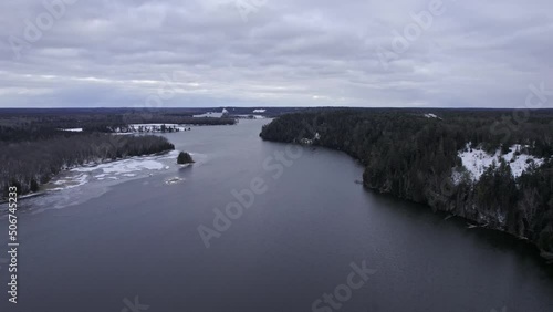 Wallpaper Mural River in Winter With Low Cliffs Torontodigital.ca
