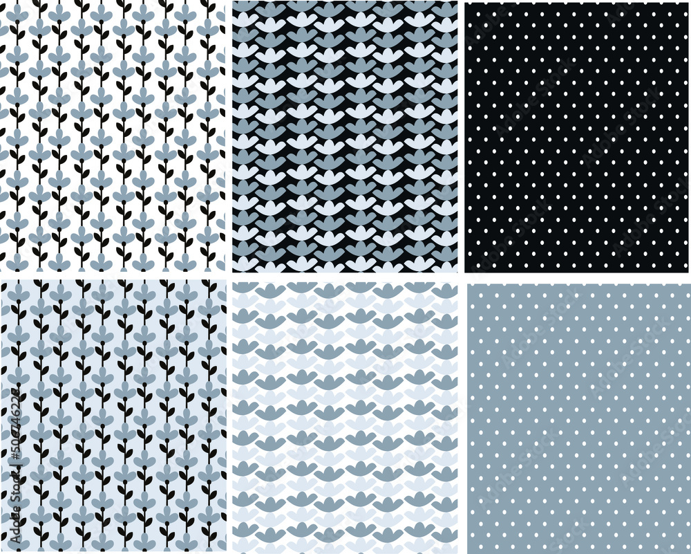 Seamless classic pattern set vector illustration, Seamless patterns for background