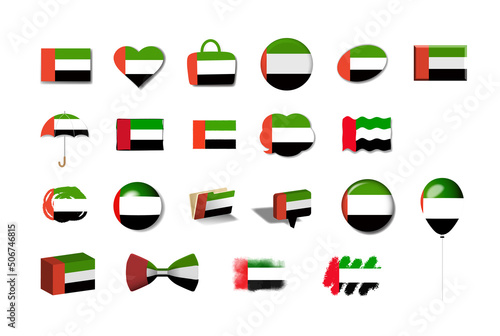 アラブ首長国連邦 国旗イラスト21種