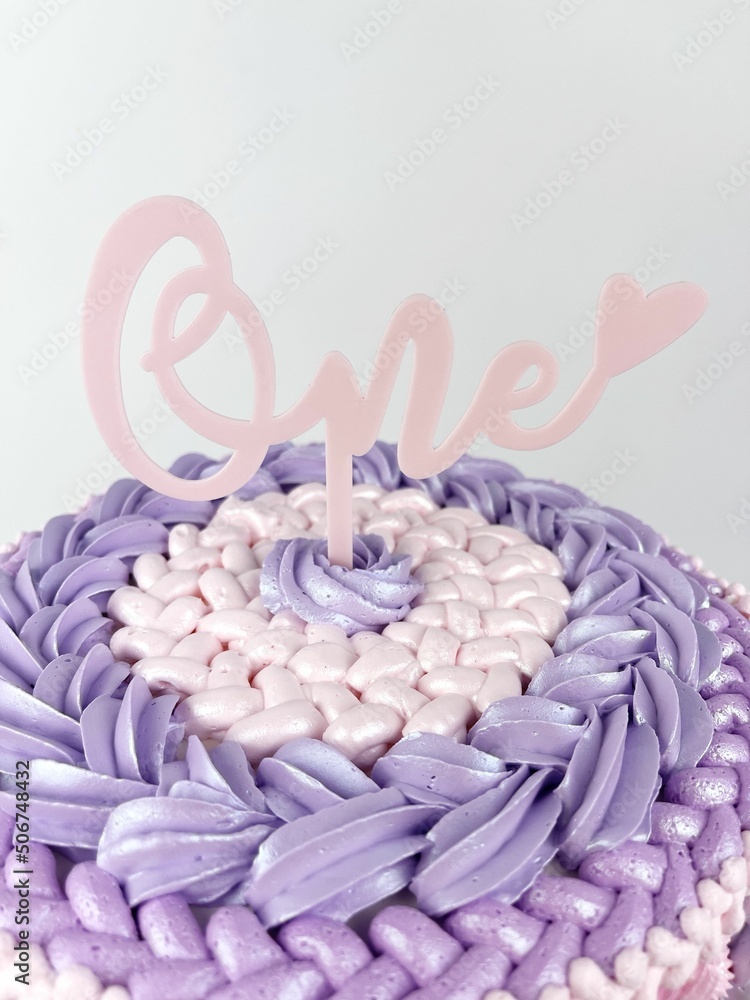 Fototapeta premium Smash cake, pastel infantil