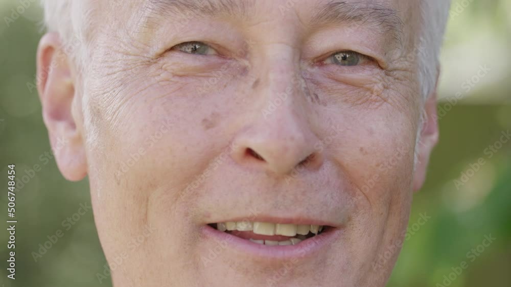 Close portrait shot of retired white male speaking directly to camera Close portrait shot of retired white male speaking directly to camera