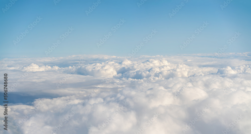 Panoramic view of blue sky above clouds