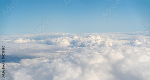 Panoramic view of blue sky above clouds
