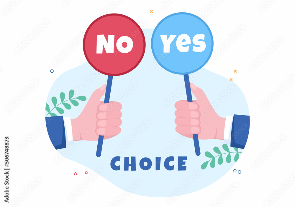 Make Your Choice or Choose the Right Success Road Illustration in Several Directions of Arrows, Yes or No, Door with a Question Mark Concept Make Your Choice or Choose the Right Success Road Illustration in Several Directions of Arrows, Yes or No, Door with a Question Mark Concept