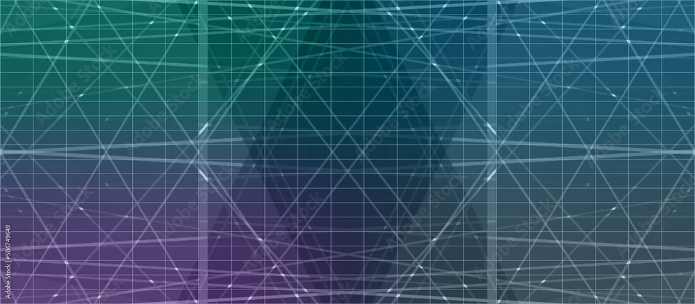 Abstract neon kaleidoscope grid shape background image.