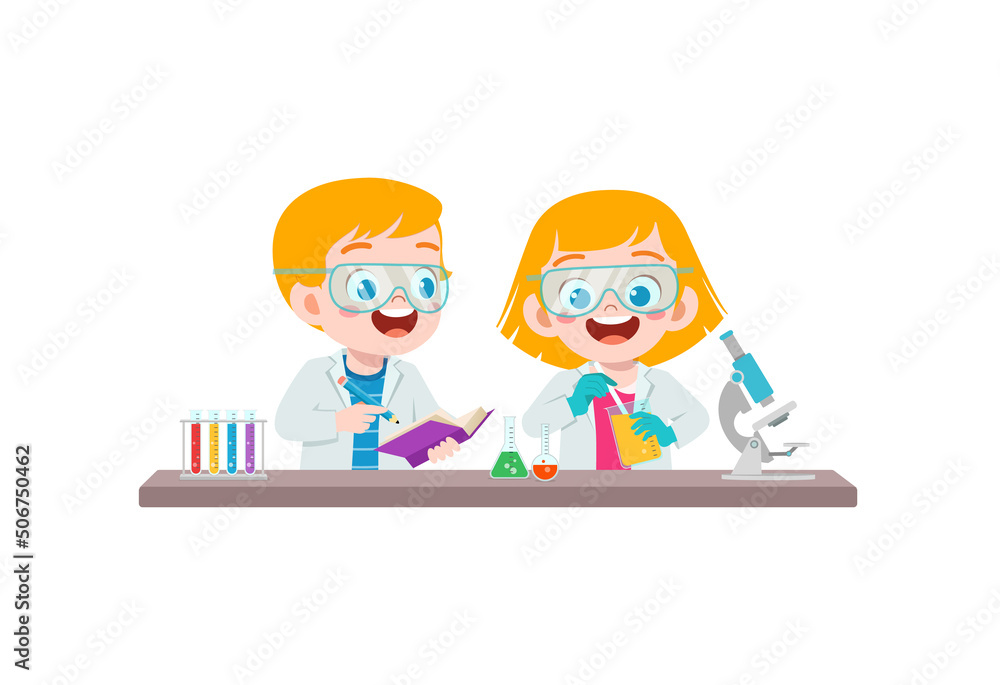 little scientist wearing with coat and do research little scientist wearing with coat and do research