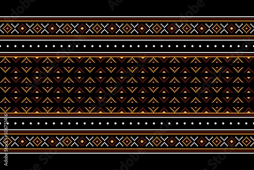 Geometric ethnic oriental seamless pattern traditional Design for background,carpet,wallpaper.clothing,wrapping,Batik fabric,Vector illustration.embroidery style - Sadu, sadou, sadow or sado