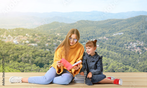 Beautiful young woman and h...
