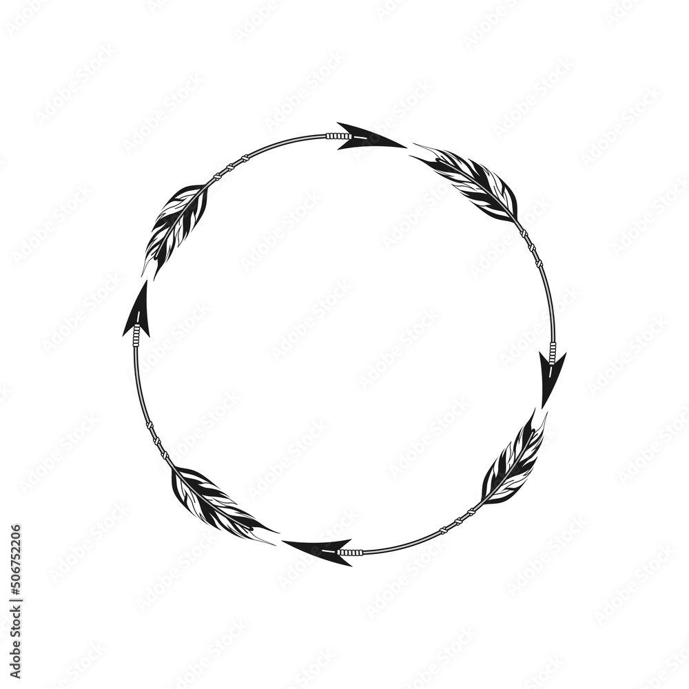 Circle Arrow Monogram Frame Vector Circle Arrow Monogram Frame Vector