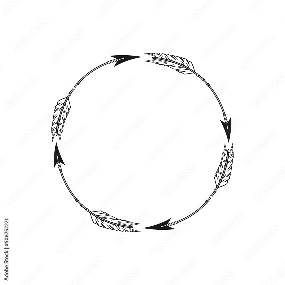 Circle Arrow Monogram Frame Vector Circle Arrow Monogram Frame Vector