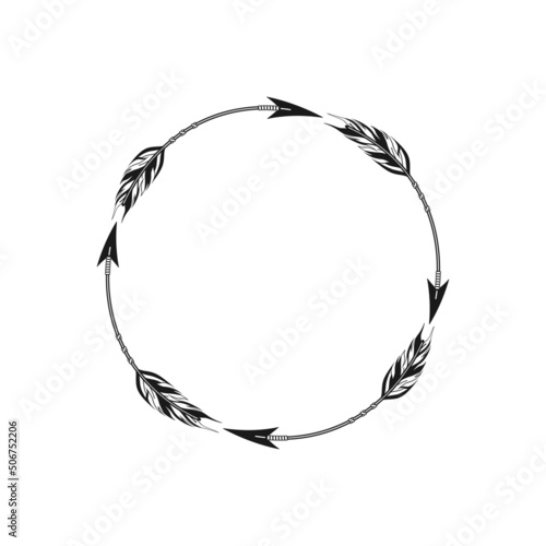 Circle Arrow Monogram Frame Vector