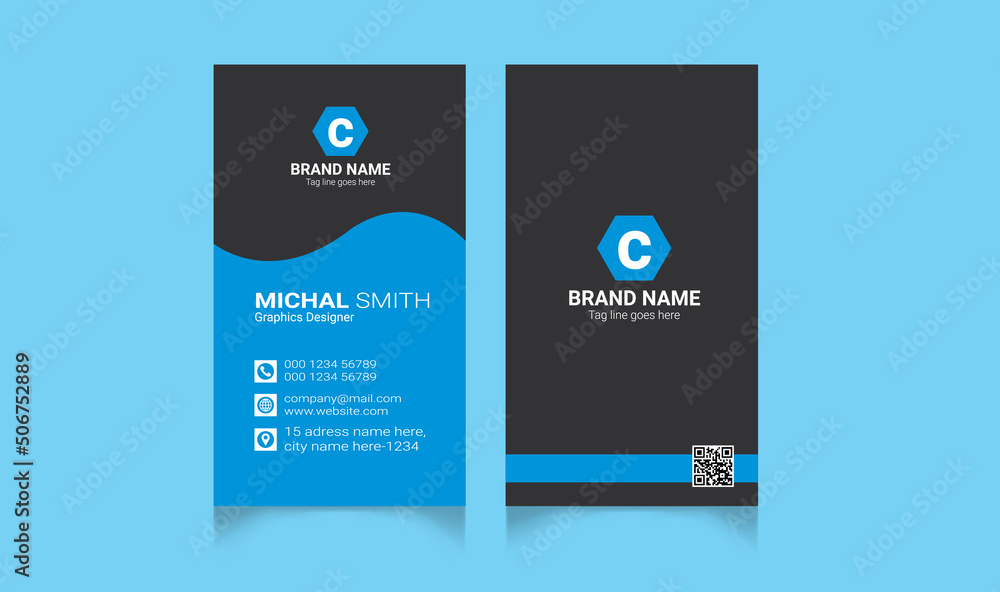 Fototapeta premium High quality modern vertical modern business card design vector template