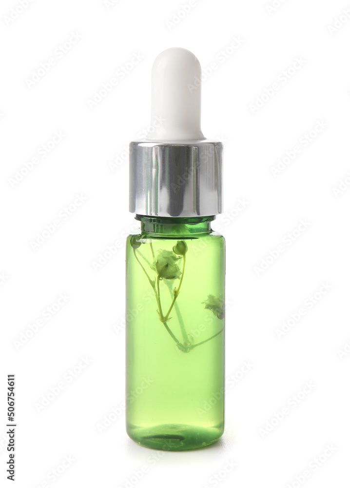 Bottle of healthy serum isolated on white background