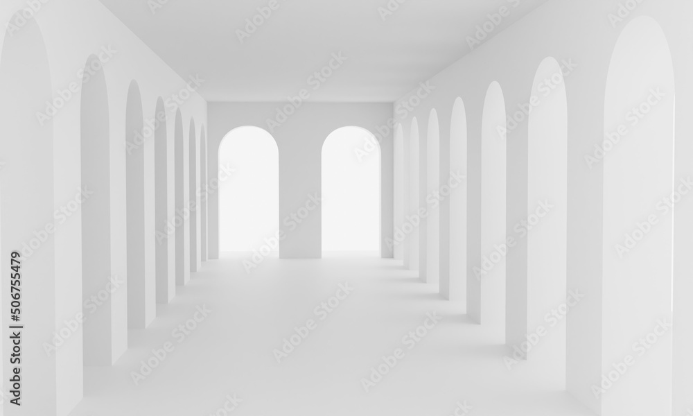 白い建物イメージ3DCGイラスト