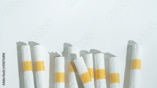 Kretek is traditional cigarette from Indonesia close up and isolated