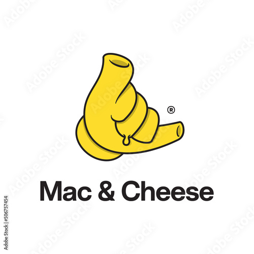 Macaroni and cheese cool hand cartoon character