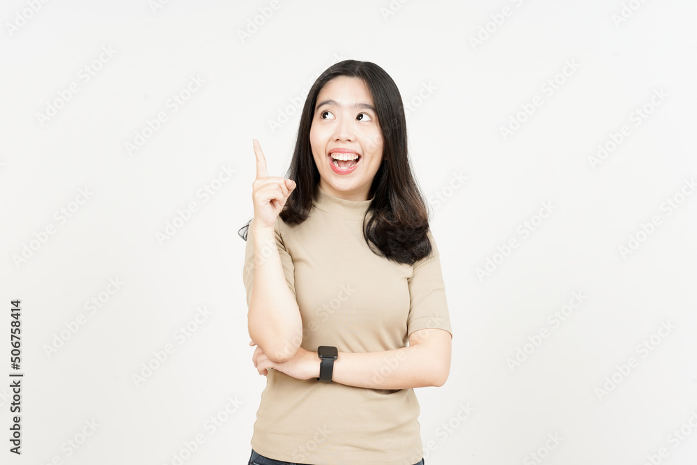 Thinking and Curious Of Beautiful Asian Woman Isolated On White Background Thinking and Curious Of Beautiful Asian Woman Isolated On White Background