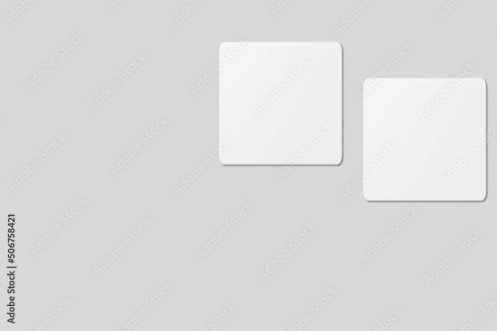Blank square business card for mockup. 3D Render. Blank square business card for mockup. 3D Render.