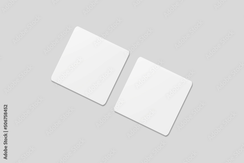 Blank square business card for mockup. 3D Render. Blank square business card for mockup. 3D Render.