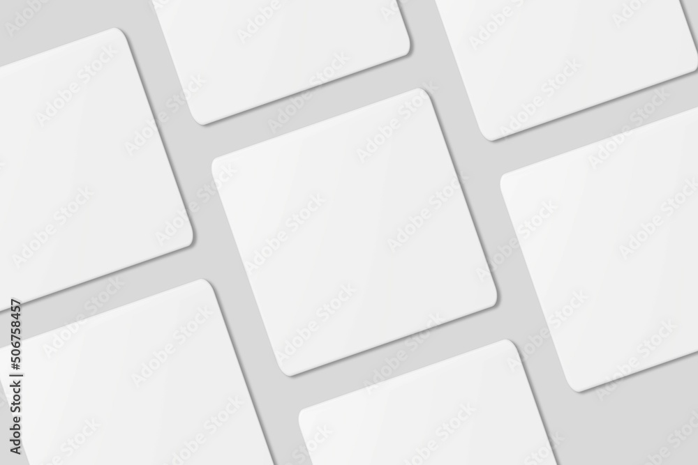 Blank square business card for mockup. 3D Render. Blank square business card for mockup. 3D Render.
