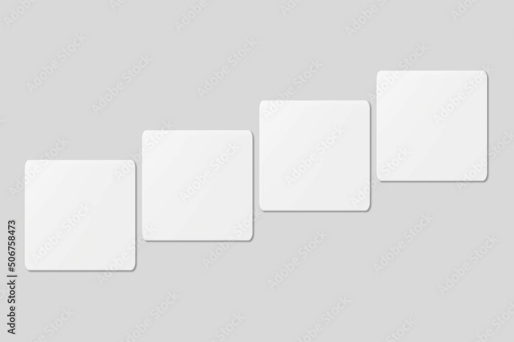 Blank square business card for mockup. 3D Render. Blank square business card for mockup. 3D Render.