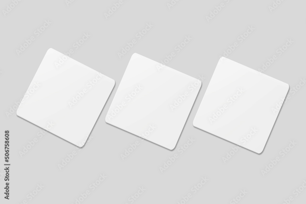 Blank square business card for mockup. 3D Render. Blank square business card for mockup. 3D Render.