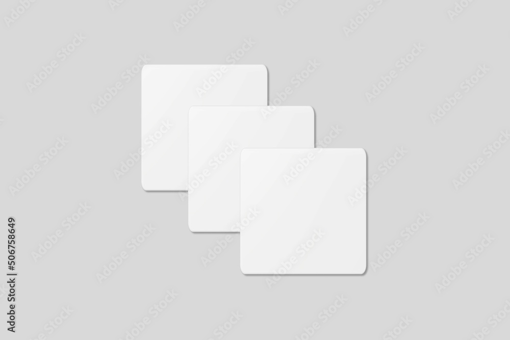 Blank square business card for mockup. 3D Render. Blank square business card for mockup. 3D Render.