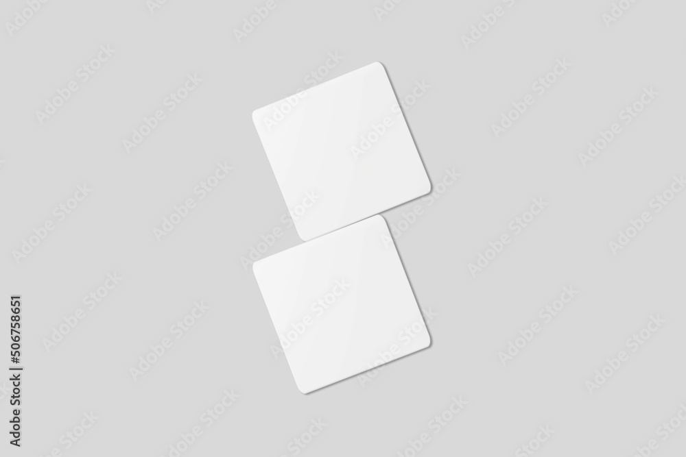 Blank square business card for mockup. 3D Render. Blank square business card for mockup. 3D Render.